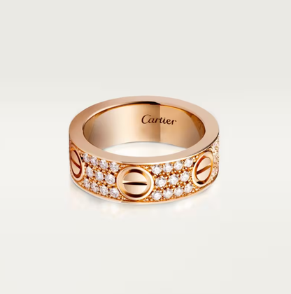[Triumph Jewelry]LOVE RING 6.5mm-wide full-diamond ring Rose Gold