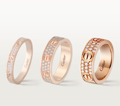 [Triumph Jewelry]LOVE RING 6.5mm-wide full-diamond ring Rose Gold