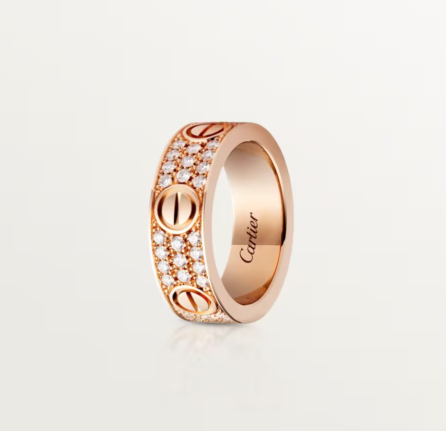 [Triumph Jewelry]LOVE RING 6.5mm-wide full-diamond ring Rose Gold