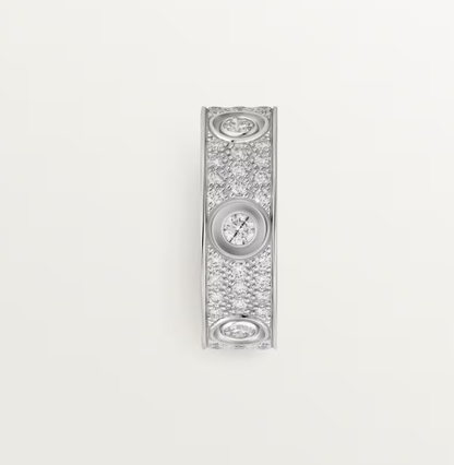 [Triumph Jewelry]LOVE RING 6.5MM Full Diamond, 6 Major Diamonds Silver