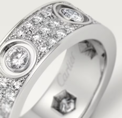 [Triumph Jewelry]LOVE RING 6.5MM Full Diamond, 6 Major Diamonds Silver