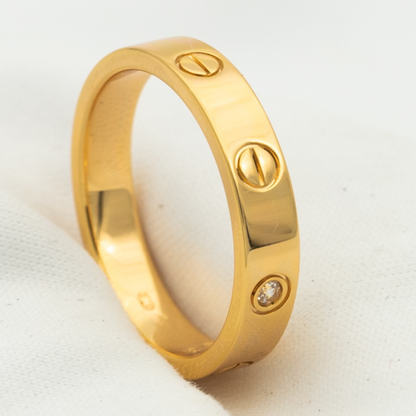 [Triumph Jewelry]LOVE RING 4MM 1 DIAMOND PINK GOLD
