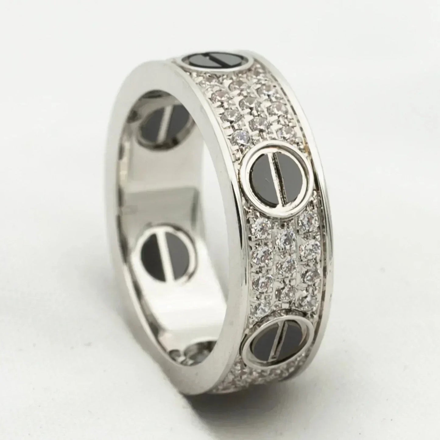 [Triumph Jewelry]LOVE RING 5.5MM DIAMONDS PAVED CERAMIC