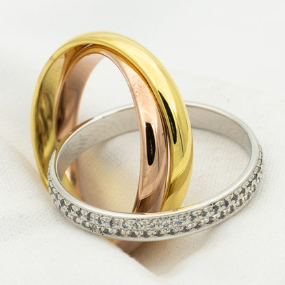 [Triumph Jewelry Jewelry]TRINITY RING GOLD PINK GOLD SILVER DIAMONDS