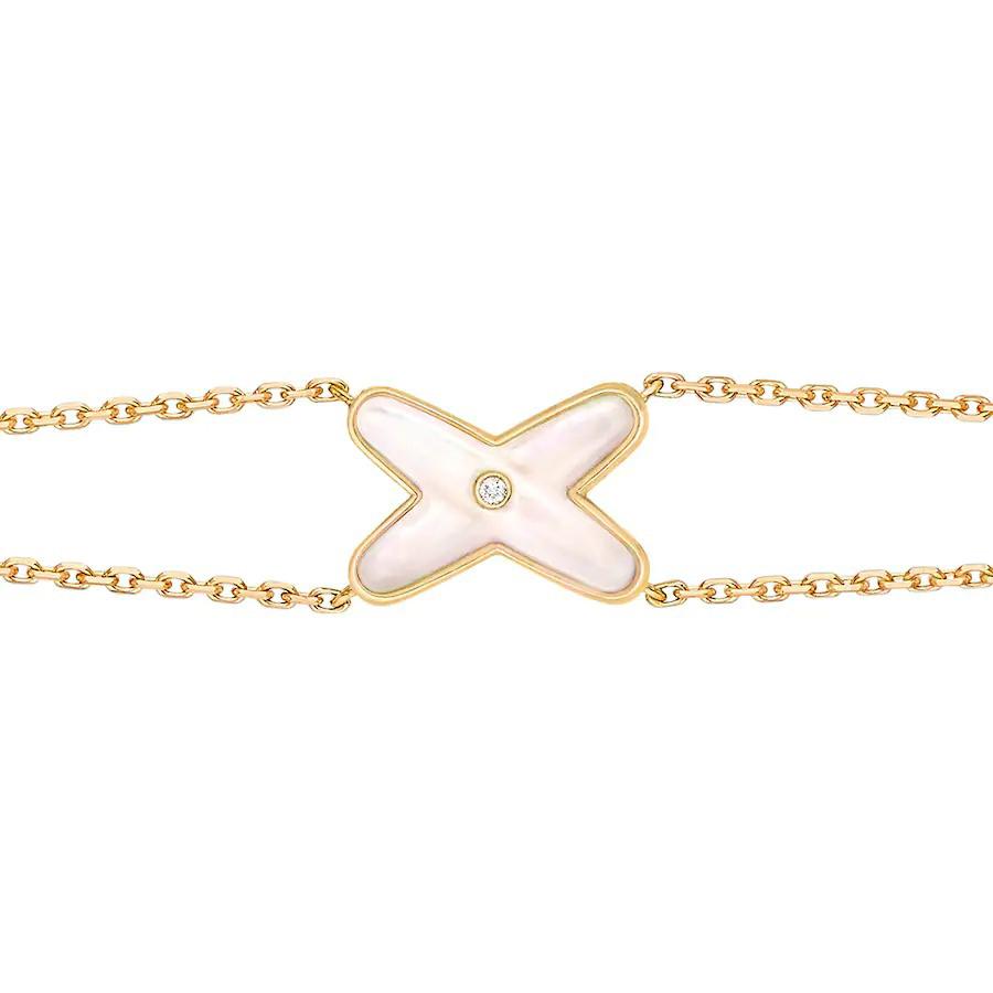 [Triumph Jewelry]JEUX BRACELET WHITE MOP GOLD 1 DIAMOND