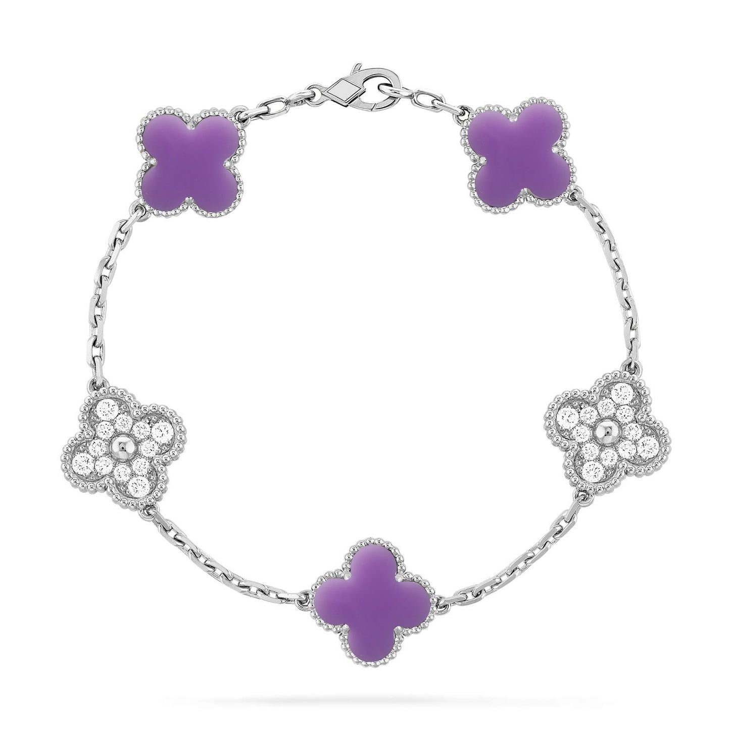 [Triumph Jewelry]CLOVER 5 MOTIF LIGHT PURPLE BRACELET COLLECTION