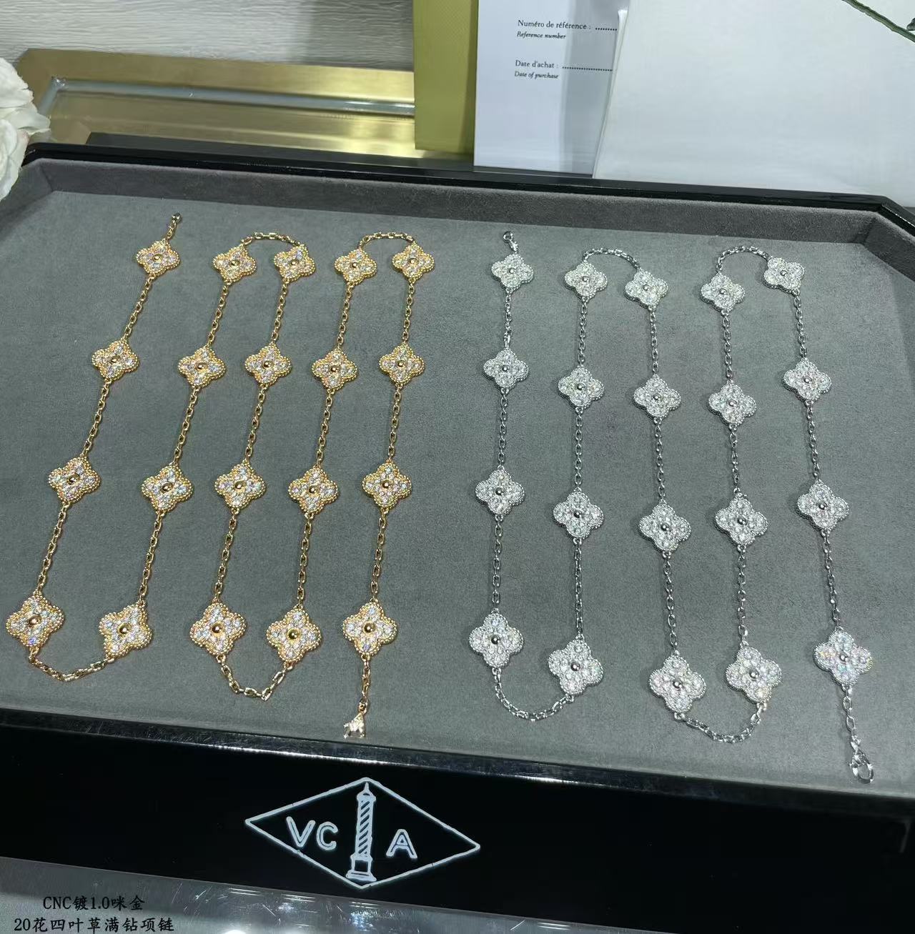 [Triumph Jewelry]CLOVER 20 MOTIFS FULL-DIAMOND NECKLACE
