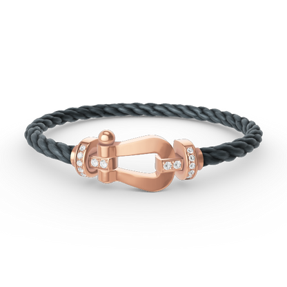 [Triumph Jewelry]FORCE LARGE HORSESHOE HALF DIAMOND BRACELET ROSE GOLD