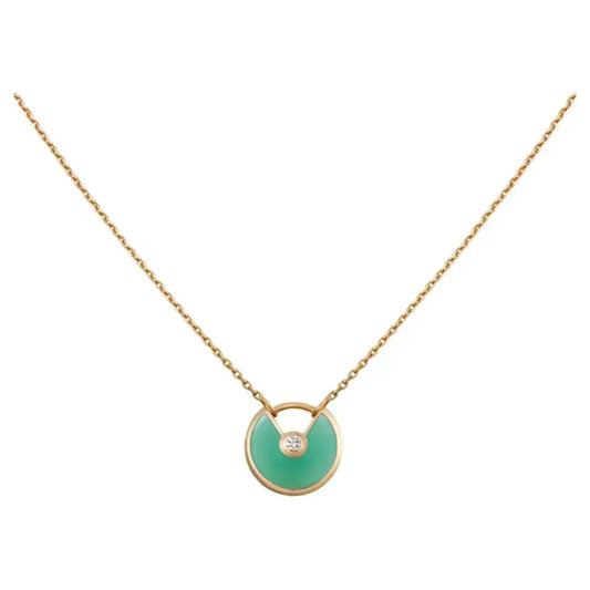 [Triumph Jewelry]AMULETTE GOLD MALACHITE NECKLACE