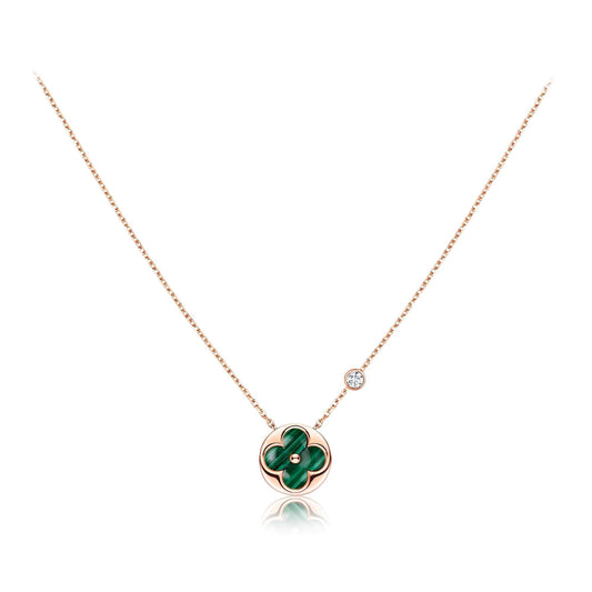 [Triumph Jewelry]SUN PEDANT PINK GOLD 1 DIAMOND NECKLACE