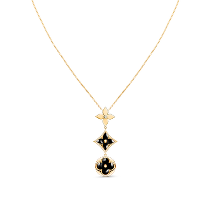 [Triumph Jewelry]STAR AND SUN ONYX PINK GOLD NECKLACE