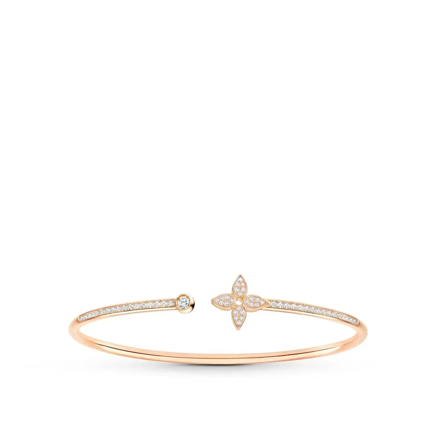 [Triumph Jewelry]IDYLLE PINK GOLD OPEN BRACELET DIAMOND PAVED