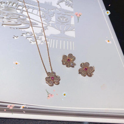 [Triumph Jewelry]FRIVOLE ROSE GOLD FLOWER DIAMOND NECKLACE