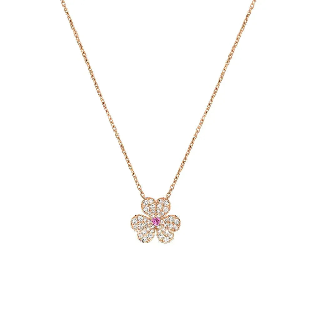 [Triumph Jewelry]FRIVOLE ROSE GOLD FLOWER DIAMOND NECKLACE