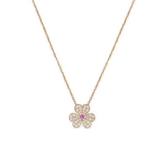 [Triumph Jewelry]FRIVOLE ROSE GOLD FLOWER DIAMOND NECKLACE