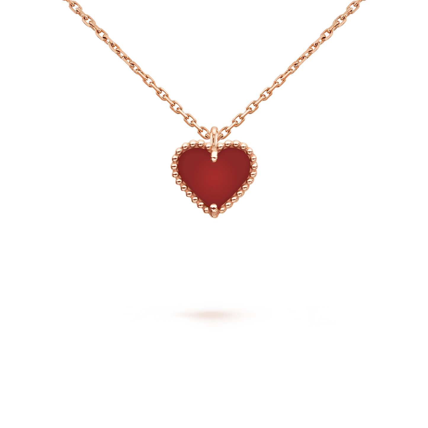 [Triumph Jewelry]SWEET CLOVER CARNELIAN HEART NECKLACE