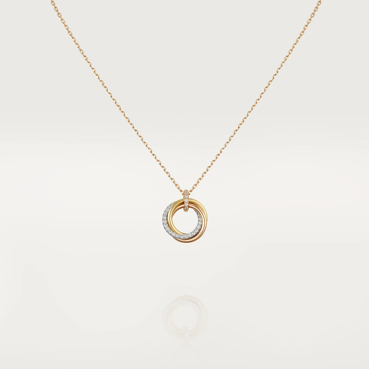 [Triumph Jewelry]TRINITY NECKLACE SILVER GOLD PINK GOLD DIAMONDS