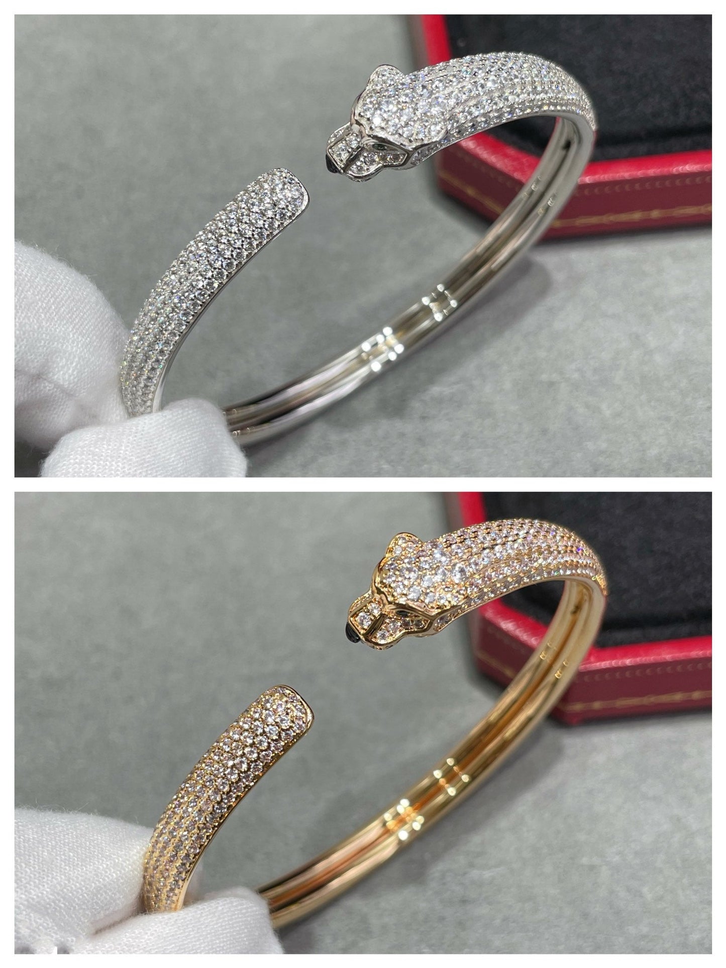 [Triumph Jewelry]PANTHERE FULL DIAMOND OPEN BRACELET